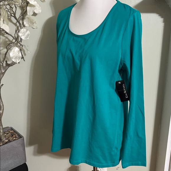 Kim Rogers Turquoise Long Sleeve Top - Picture 3 of 4